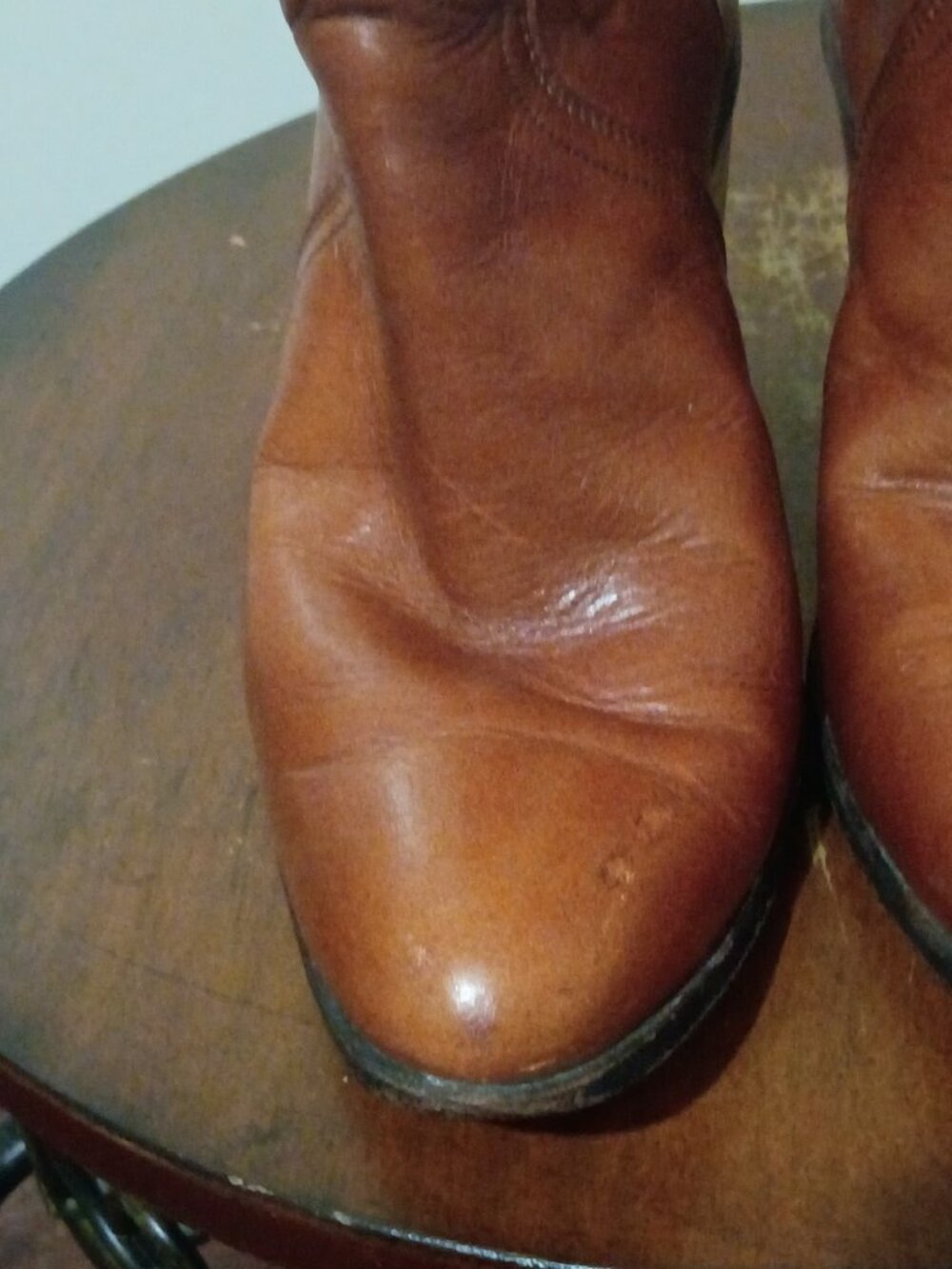 Vintage Justin Western Style L4417 Womens Sz 5B Cowboy Boots Brown Stacked Heel - Picture 8 of 13